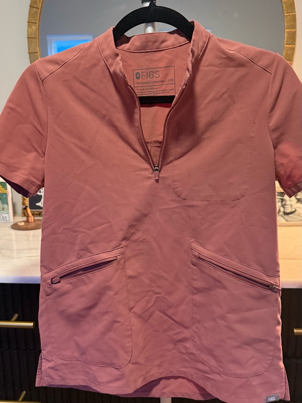 Figs scrub Top- Dusty Rose